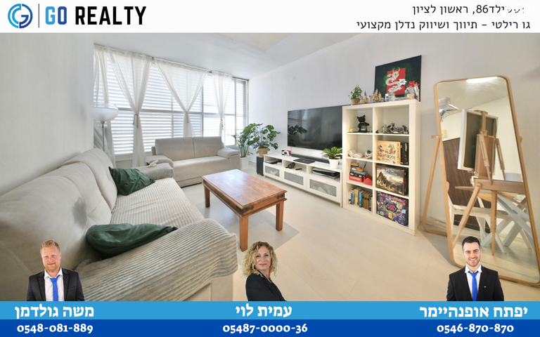 דירה, ז'בוטינסקי, אברמוביץ', ראשון לציון