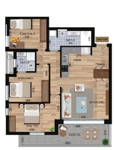 דירה, ז'בוטינסקי 101, הצפון החדש - כיכר המדינה, תל אביב יפו