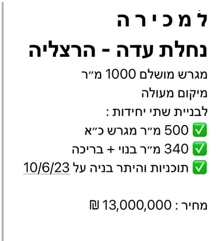 מגרשים, הרצליה