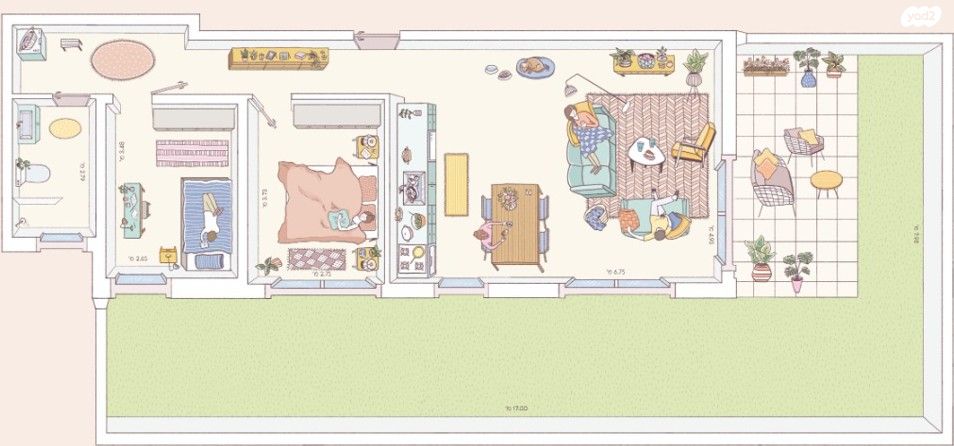 דירת גן, הלסינקי, הצפון החדש - כיכר המדינה, תל אביב יפו