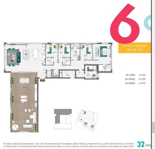 גג/ פנטהאוז, השבטים, דרום מזרח, בת ים