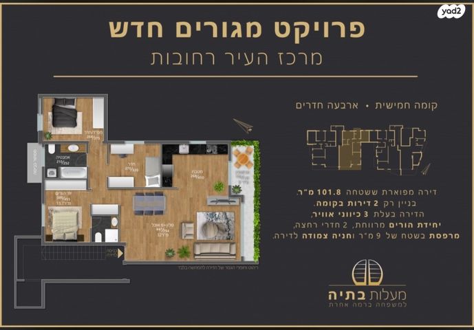 דירה, בתיה מקוב, ד' / מערב מרכז העיר, רחובות