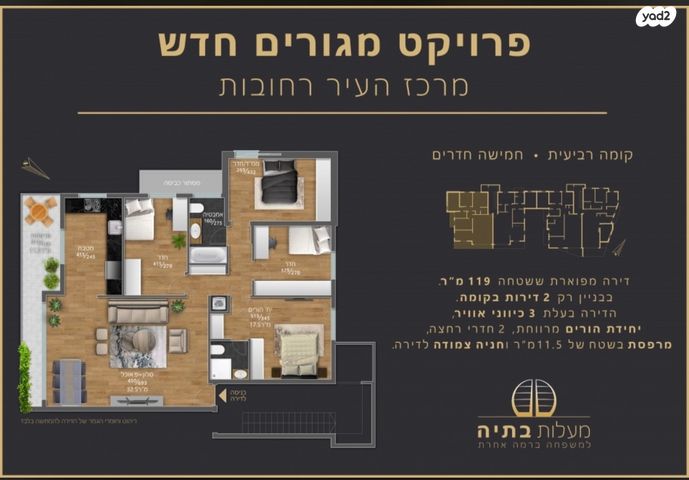 דירה, בתיה מקוב, ד' / מערב מרכז העיר, רחובות