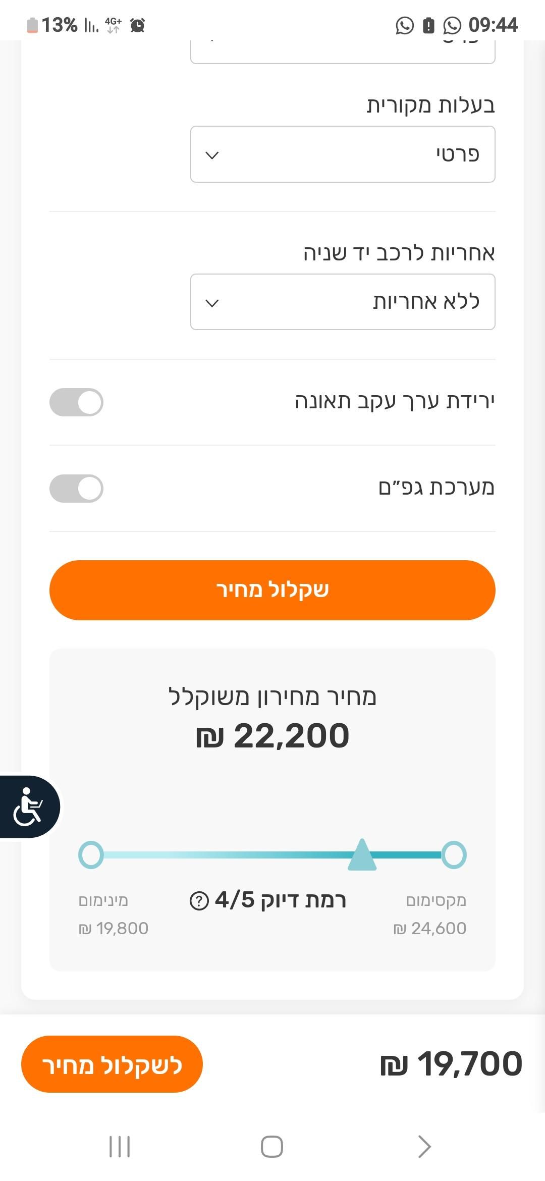 מודעת רכב פיג'ו 2008
