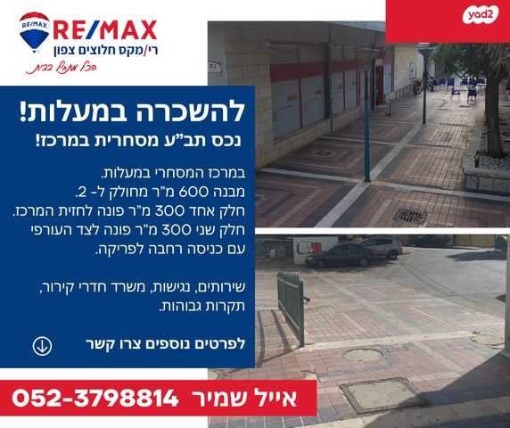 חנויות/ שטח מסחרי, הרב קוק, שכונה ותיקה - מרכז העיר, מעלות תרשיחא