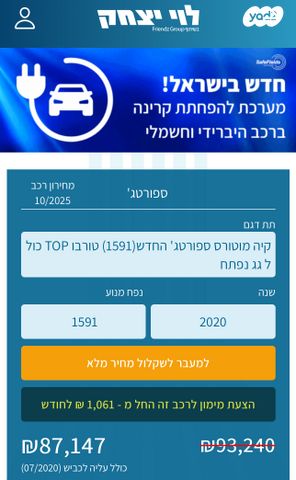 מודעת רכב קיה ספורטז'