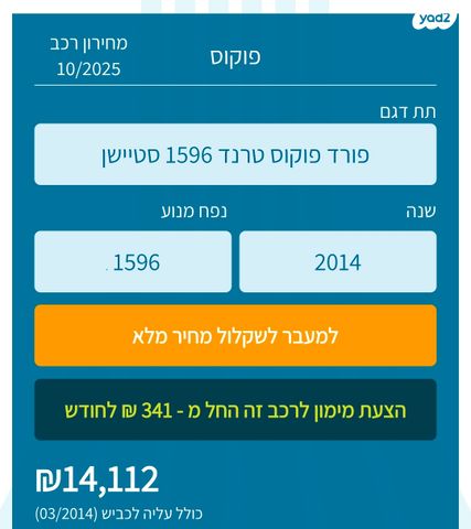 מודעת רכב פורד פוקוס