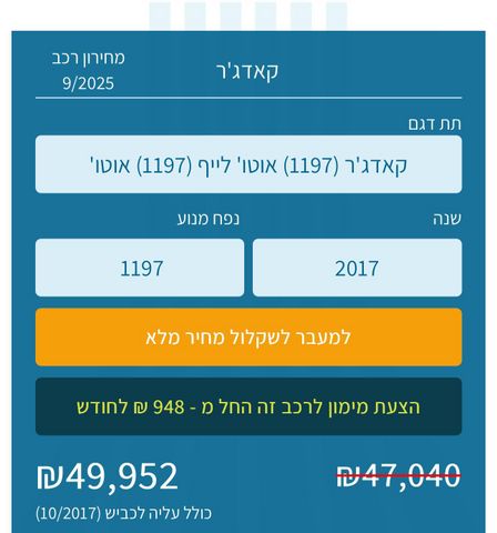 מודעת רכב רנו קדגא'ר