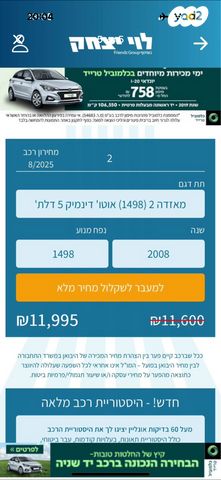 מודעת רכב מאזדה 2