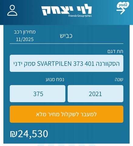 מודעת רכב הוסקוורנה SVARTPILEN 401