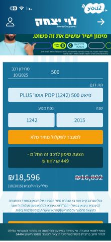 מודעת רכב פיאט 500