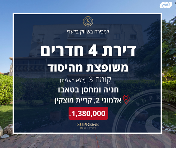 דירה, אלמוגי 2, נווה גנים, קרית מוצקין