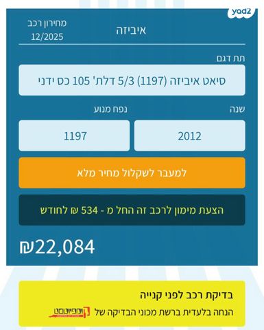 מודעת רכב סיאט איביזה