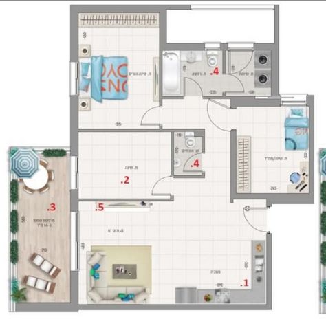 דירה, גאולה כהן 1, נאות פרס, רמלה