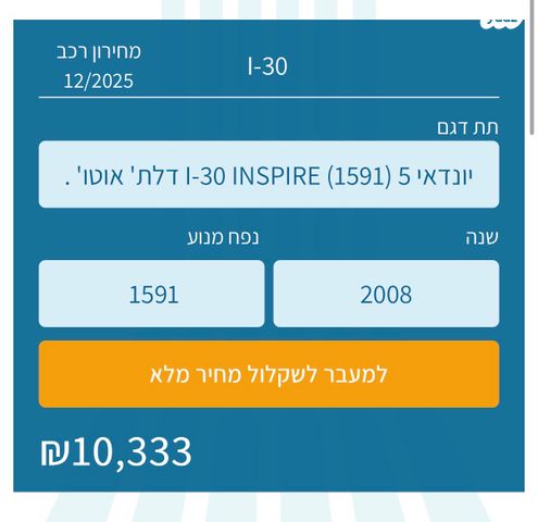 מודעת רכב יונדאי i30