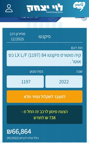 מודעת רכב קיה פיקנטו