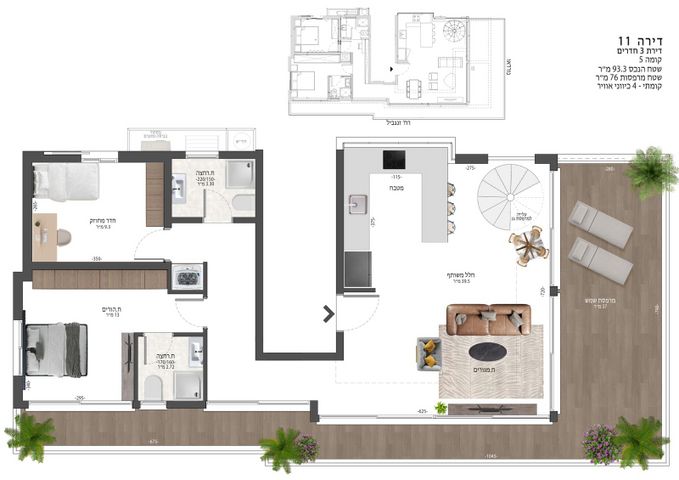 גג/ פנטהאוז, שדרות נורדאו 46, הצפון הישן - צפון, תל אביב יפו