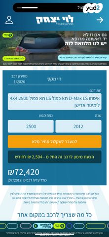 מודעת רכב איסוזו די-מקס