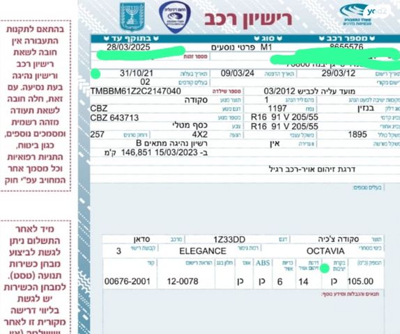 מודעת רכב סקודה אוקטביה