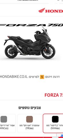 מודעת רכב הונדה פורזה 750