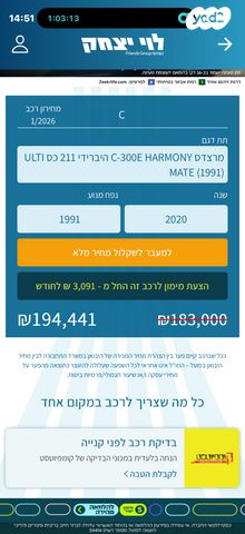 מודעת רכב מרצדס-בנץ C-class