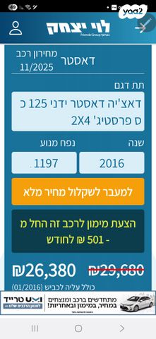 מודעת רכב דאצ'יה דאסטר