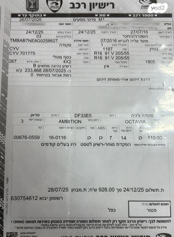 מודעת רכב סקודה אוקטביה 