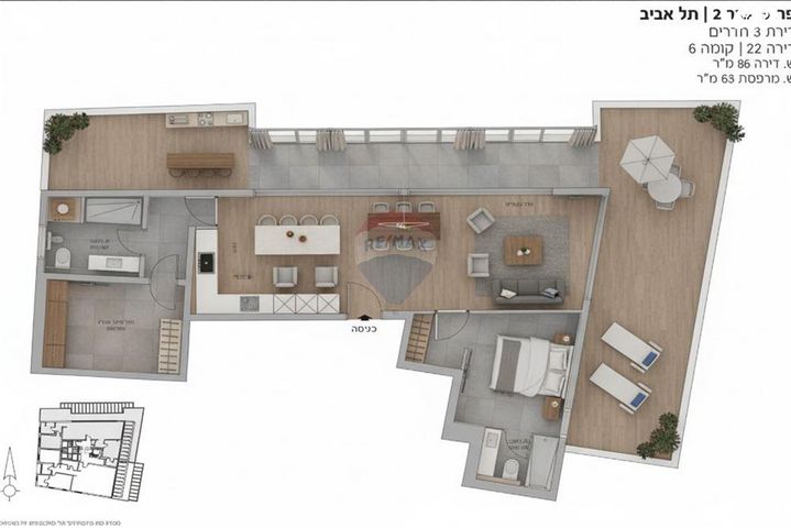 גג/ פנטהאוז, פרופ' שור 8, הצפון החדש - כיכר המדינה, תל אביב יפו