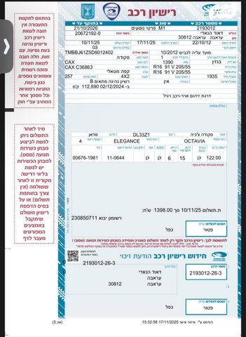 מודעת רכב סקודה אוקטביה 