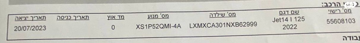 מודעת רכב סאן יאנג ג'ט 14 125