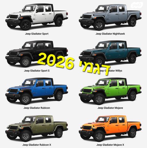 מודעת רכב ג'יפ גלדיאטור