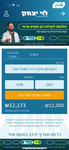 מודעת רכב ניסאן מיקרה