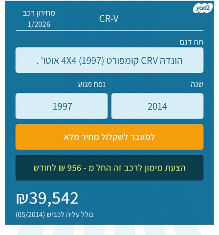 מודעת רכב הונדה CR-V