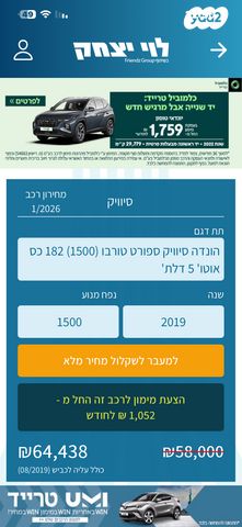 מודעת רכב יונדאי טוסון