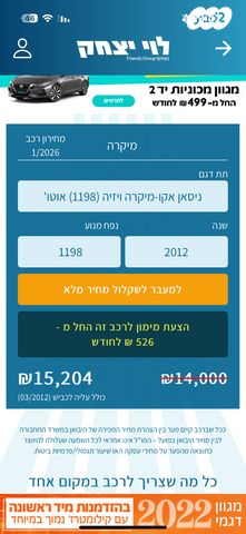 מודעת רכב ניסאן מיקרה