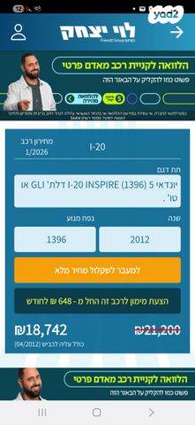 מודעת רכב יונדאי i20