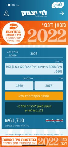 מודעת רכב פיג'ו 3008