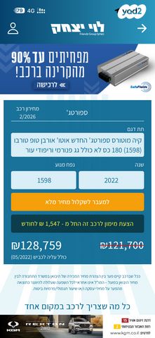 מודעת רכב קיה ספורטז'