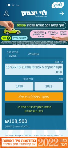 מודעת רכב סקודה אוקטביה