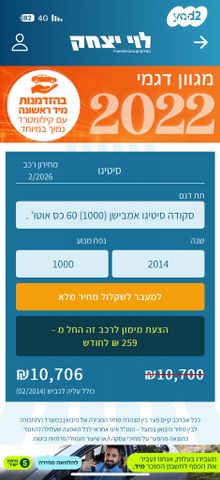 מודעת רכב סקודה סיטיגו