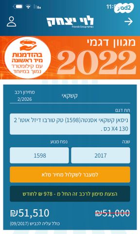 מודעת רכב ניסאן קשקאי