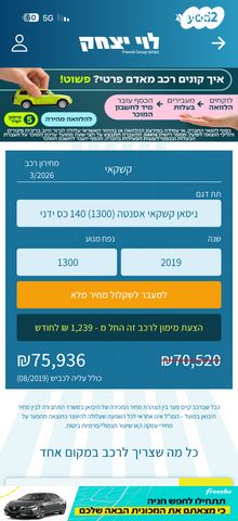 מודעת רכב ניסאן קשקאי