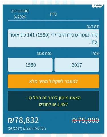 מודעת רכב קיה נירו