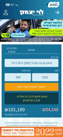 מודעת רכב סיאט ארונה