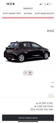 מודעת רכב טויוטה יאריס