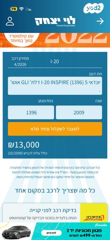 מודעת רכב יונדאי i20