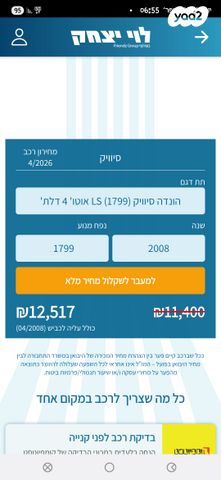 מודעת רכב הונדה סיוויק