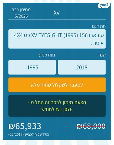 מודעת רכב סובארו XV
