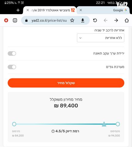 מודעת רכב מיצובישי אאוטלנדר