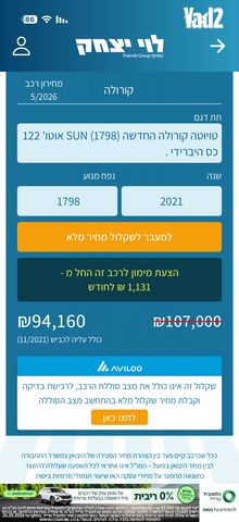 מודעת רכב טויוטה קורולה